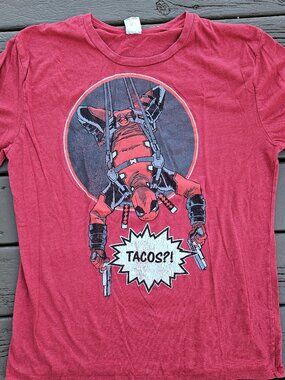 Marvel Comics Deadpool Tacos?! Red T-Shirt Fifth Sun Size XXL